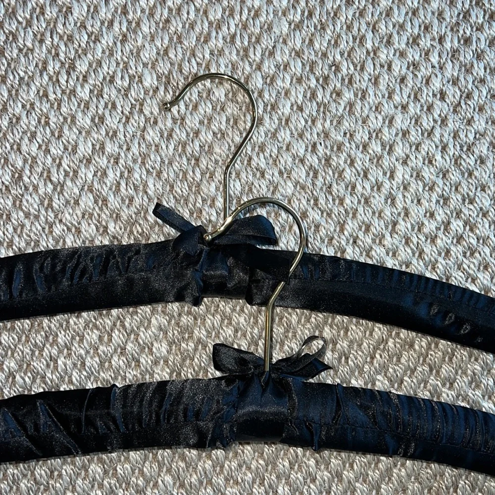 Homegoods Black Satin and Gold Hangers set of 2